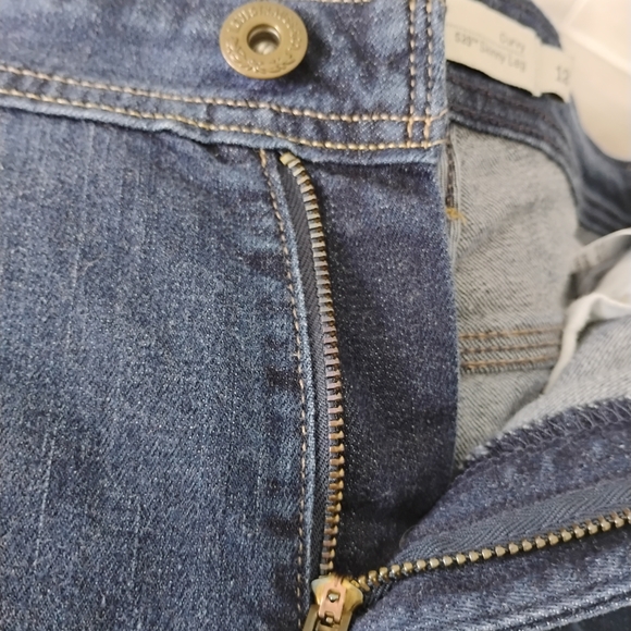 Levi's Classic Blue Denim with Brown Patch Curvy 529 Skinny Leg Sz 12M - Picture 10 of 14